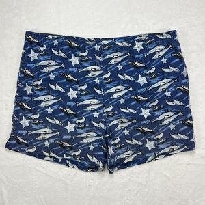 Castaways Blue Swim Trunks Ocean Animals
